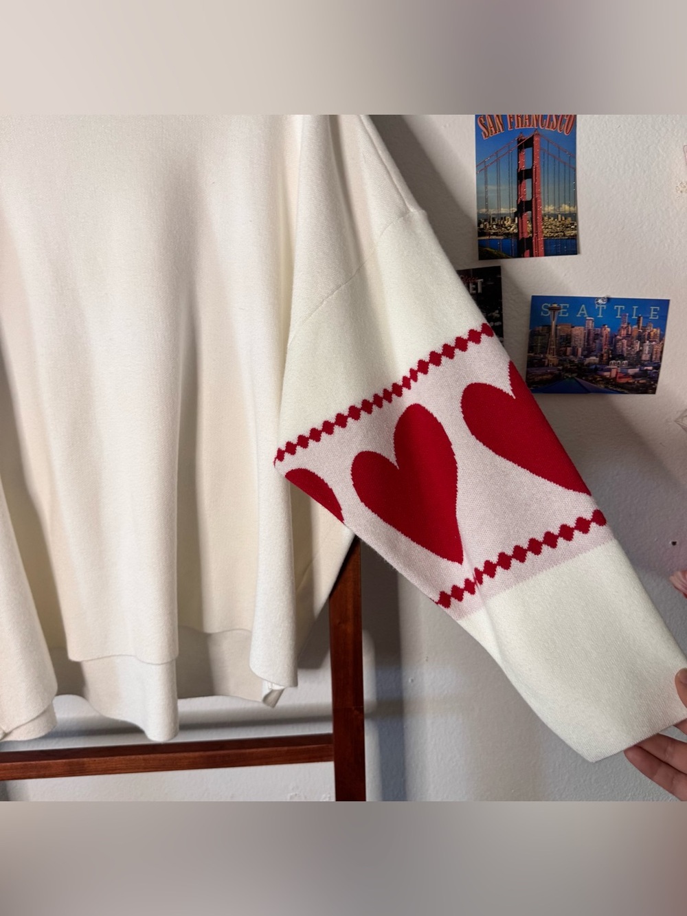 Anthropologie Maeve Carys Mock Neck Heart Knit Sweater - Picture 3 of 6